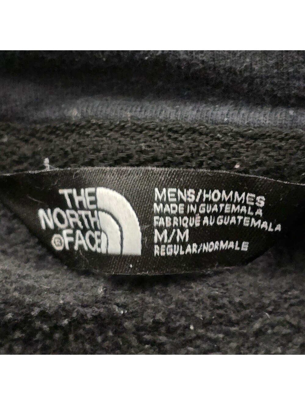 The North Face Hoodie Mens Black Pullover White Logo Fleece Sweatshirt Size M - Picture 3 of 8